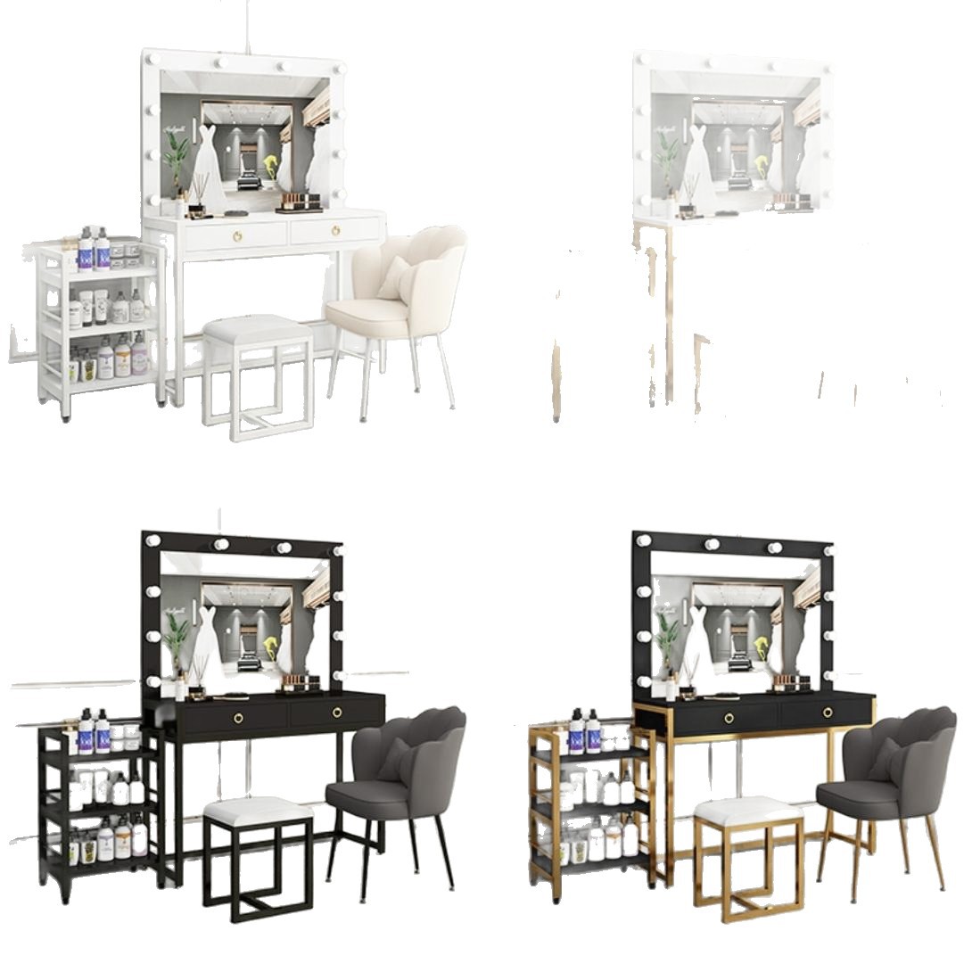 Beauty Makeup Training - Studio dresser with lamp mirror integrated