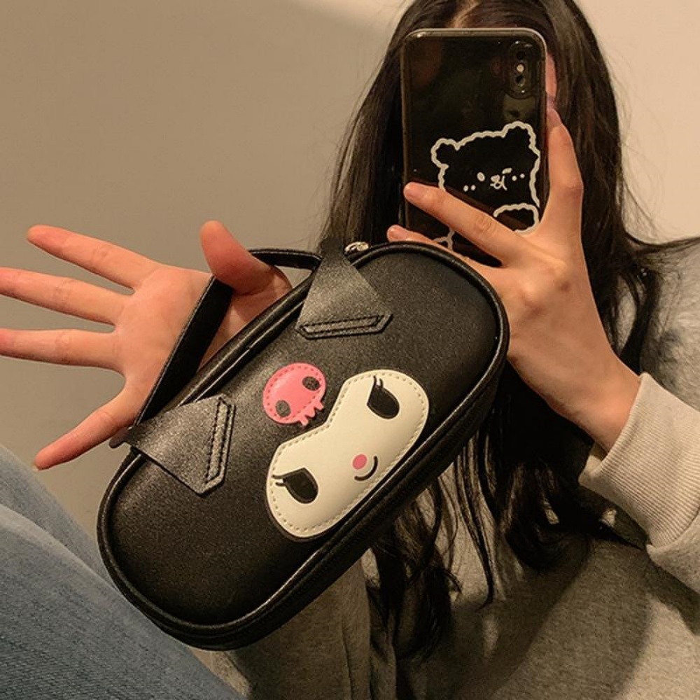 Beauty Makeup Edit - Genuine Sanrio Kuromi Black PU Cosmetic