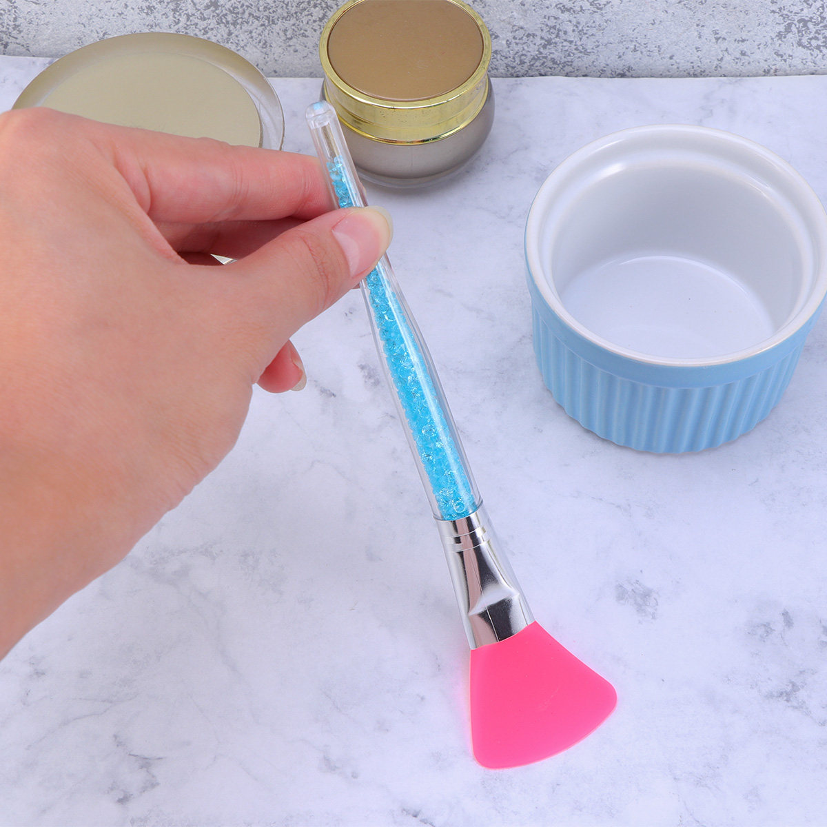 Silicone Face Mask Brush Blue  - Beauty Makeup Women review and price