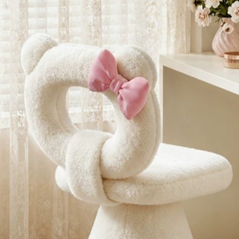 Bow Dressing Vanity Stool Pink - Beauty With Makeup review and price