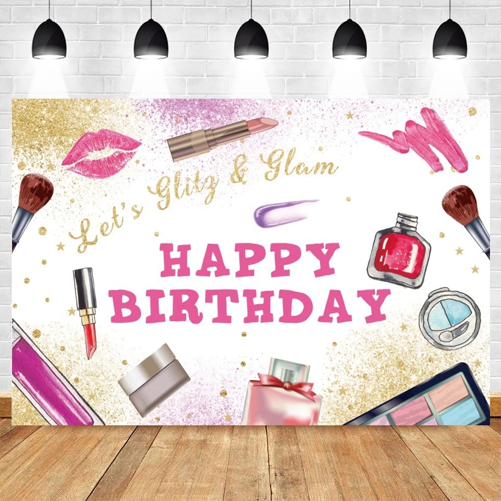 Spa Party Themed Backdrop for  - Beauty Makeup Girl review and price
