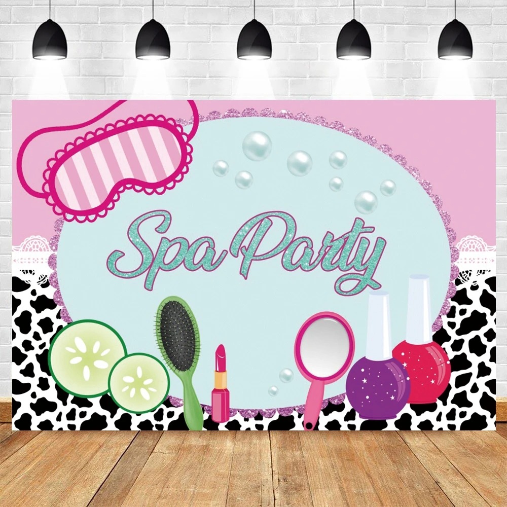 Spa Party Themed Backdrop for  - Beauty Makeup Girl review and price