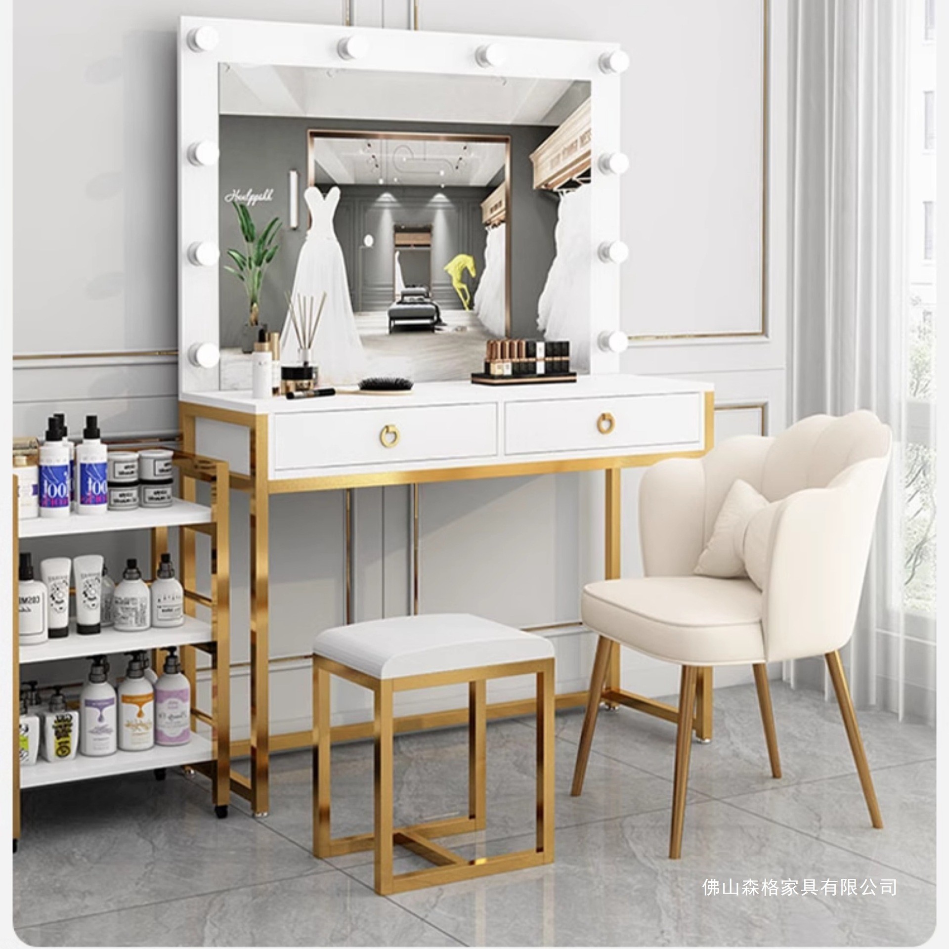 Studio dresser with lamp mirro - Beauty Makeup Training review and price